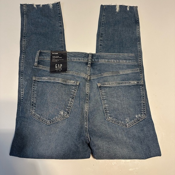 New Women Gap High Rise Vintage Slim Straight Leg Ankle Denim Size 8/29R - Picture 10 of 11